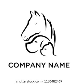 creative logo designHorse, Dog, Cat vector template