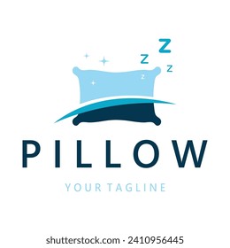 Creative logo designs for pillows, blankets, bed sheets and beds, sleep, zzz, clock, moon and stars.