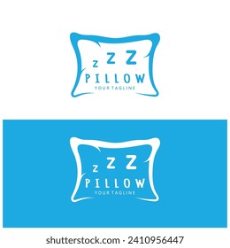 Creative logo designs for pillows, blankets, bed sheets and beds, sleep, zzz, clock, moon and stars.