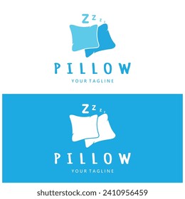 Creative logo designs for pillows, blankets, bed sheets and beds, sleep, zzz, clock, moon and stars.