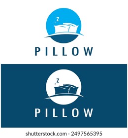 Creative logo designs for pillows, blankets, bed sheets and beds, sleep, zzz, clock, moon and stars.