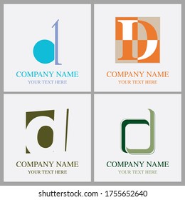 Diseños de logotipos creativos con alfabeto d