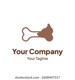 Creative logo displaying a dog bone merged with dog poop in a clean and modern style Perfect for branding vet services or pet supplies
