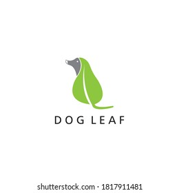creative logo dog leaf color design vector illustration