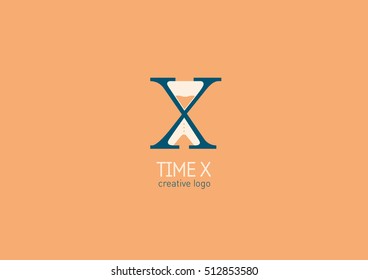 Creative logo with a double meaning, the letter X and hourglass