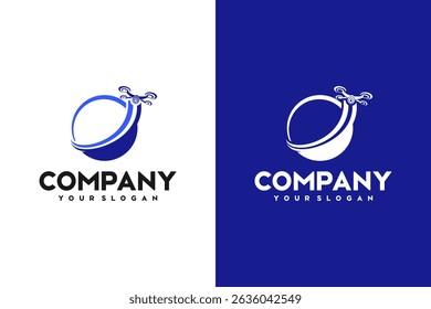 creative logo drone, drone logo with world circle concept.