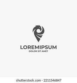creative logo eagle symbol pin maps