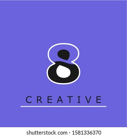 Creative Logo Eight. with a unique and charming shape.  