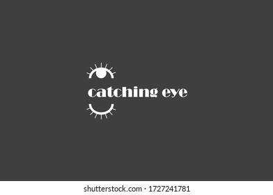 creative logo with eyes on the dark background winking eye on top lash extensions symbol logo for clothes store which catching the eye 