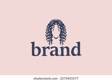 A creative logo featuring curly hair, symbolizing uniqueness and personal style. Ideal for salons, beauty brands, or fashion-related businesses.