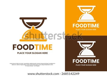 A creative logo featuring an hourglass with a spoon and fork. This design symbolizes meal schedules and culinary time management. Perfect for restaurants, cafes, and food delivery apps.