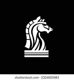 A creative logo featuring a knight chess piece represented by a horse's head.