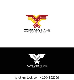 kreatives Logo Fliege Vogel-Flügel-Stil, moderne einfache Linie, Vektorvorlage