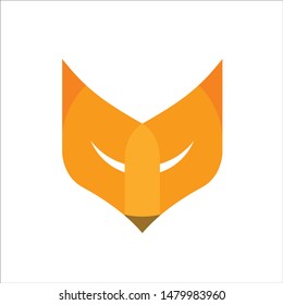 Creative Logo of FOX. Head of Coyote. Vector symbol. 