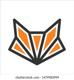 Creative Logo of FOX. Head of Coyote. Vector symbol. 