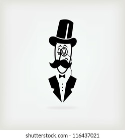 Creative logo gentleman with a mustache