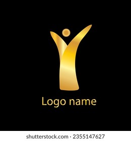 Creative logo with gold color