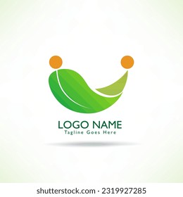 creative logo green leaf, ecological concept. vector illustration