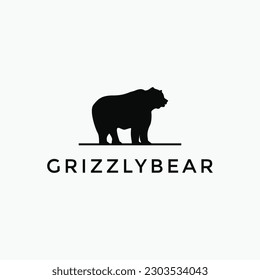 Creative logo grizzly bear silhouette