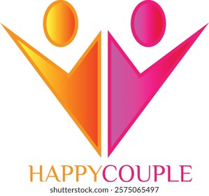 Creative logo for Happy Couple vector 