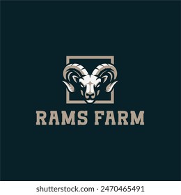 creative logo head rams vector illustration