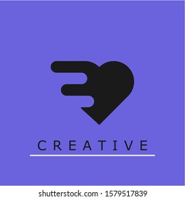 Creative logo with a heart shape. With a modern and charming shape ,company,business