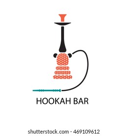 Creative logo for hookah bar. Shisha logotype.
