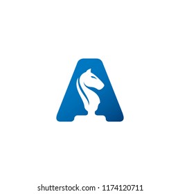 creative A logo hourse