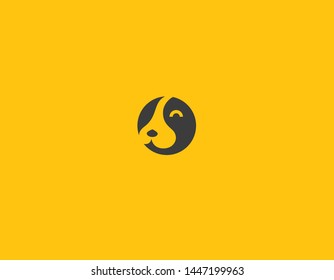 Creative logo icon abstract dog silhouette for veterinary clinic