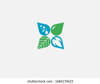 Icono de logotipo creativo imágenes abstractas de fuego, agua, tierra y viento de los cuatro elementos para su empresa