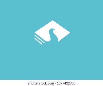 Creative logo icon bird and book for reading club