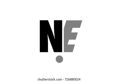 creative logo icon combination of alphabet letter ne n e in black and grey isolated on white background with simple efficient design
