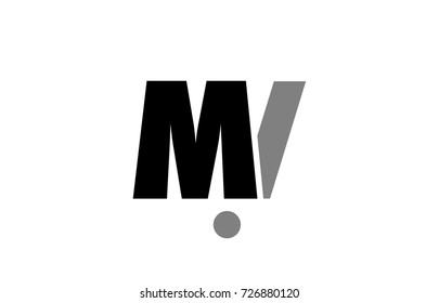 creative logo icon combination of alphabet letter mi m i in black and grey isolated on white background with simple efficient design