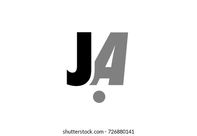 creative logo icon combination of alphabet letter ja j a in black and grey isolated on white background with simple efficient design