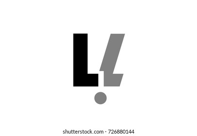 creative logo icon combination of alphabet letter ll l l in black and grey isolated on white background with simple efficient design