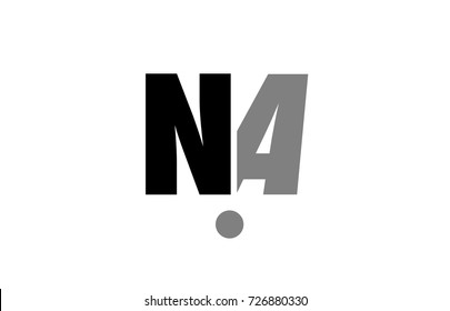 creative logo icon combination of alphabet letter na n a in black and grey isolated on white background with simple efficient design