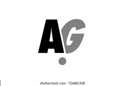 creative logo icon combination of alphabet letter ag a g in black and grey isolated on white background with simple efficient design