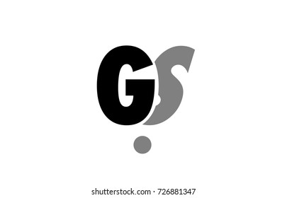 creative logo icon combination of alphabet letter gs g s in black and grey isolated on white background with simple efficient design