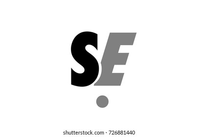 creative logo icon combination of alphabet letter se s e in black and grey isolated on white background with simple efficient design