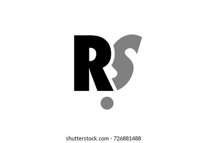 creative logo icon combination of alphabet letter rs r s in black and grey isolated on white background with simple efficient design
