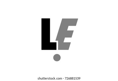 creative logo icon combination of alphabet letter le l e  in black and grey isolated on white background with simple efficient design