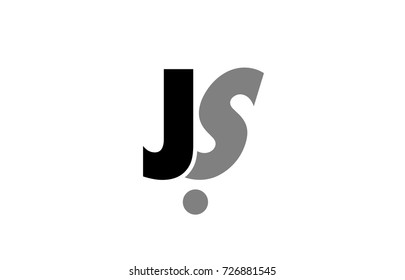 creative logo icon combination of alphabet letter js j s in black and grey isolated on white background with simple efficient design