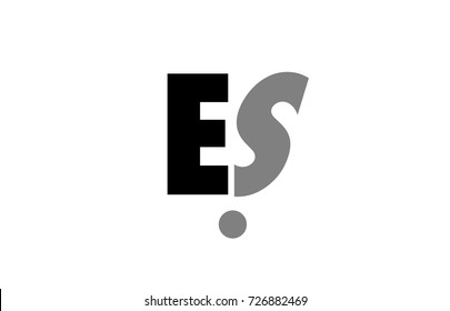 creative logo icon combination of alphabet letter es e s in black and grey isolated on white background with simple efficient design