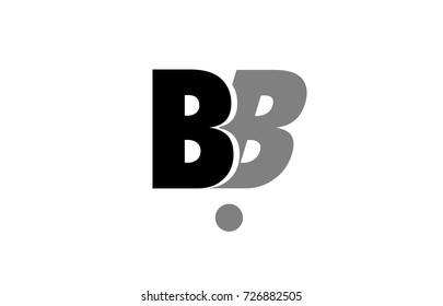 creative logo icon combination of alphabet letter bb b b in black and grey isolated on white background with simple efficient design
