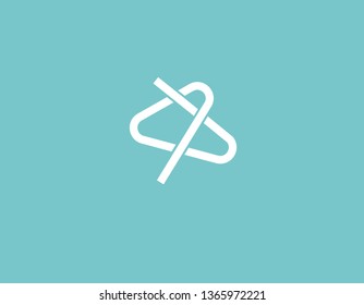 Creative logo icon curved line paper clip for business company