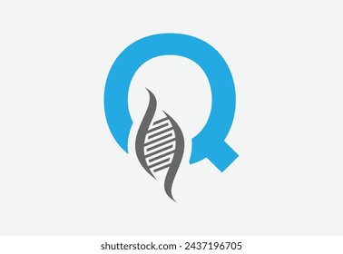 creative logo icon DNA latter Q