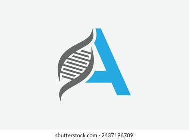 Icono de logotipo creativo DNA latter A