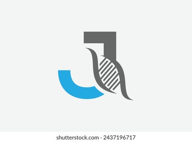 Icono de logotipo creativo DNA latter J