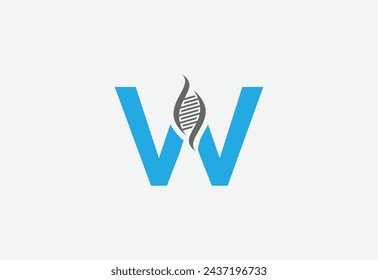 Icono de logotipo creativo DNA latter W