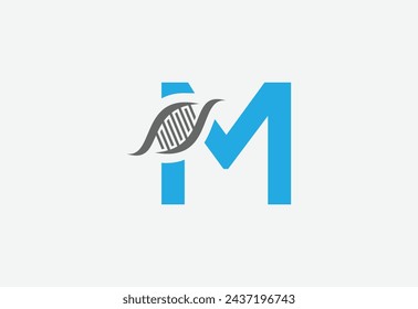 creative logo icon DNA latter M